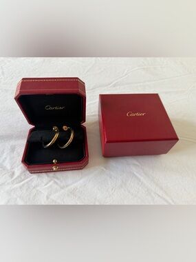 Cartier Gold Trinity Hoop Earrings w/Presentation Box